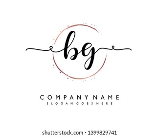 initials letter BG handwriting logo vector template