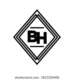 initials letter BH monogram logo on white background