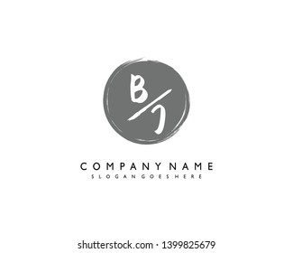 initials letter BJ handwriting logo vector template