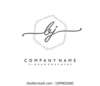 initials letter BJ handwriting logo vector template