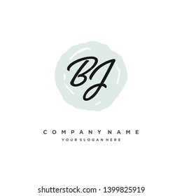 initials letter BJ handwriting logo vector template