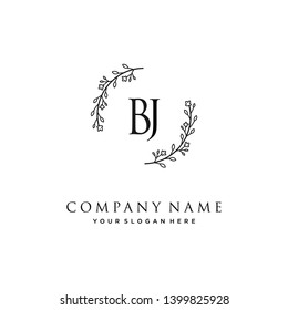 initials letter BJ handwriting logo vector template