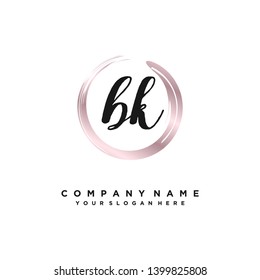 initials letter BK handwriting logo vector template