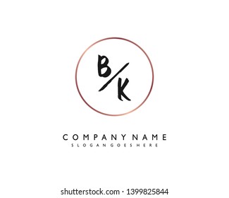 initials letter BK handwriting logo vector template