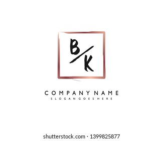 initials letter BK handwriting logo vector template
