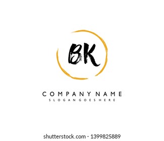 initials letter BK handwriting logo vector template