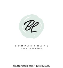 initials letter BL handwriting logo vector template
