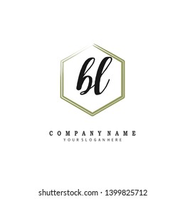 initials letter BL handwriting logo vector template