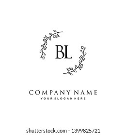 initials letter BL handwriting logo vector template