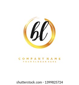 initials letter BL handwriting logo vector template