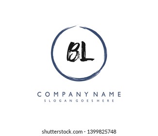 initials letter BL handwriting logo vector template
