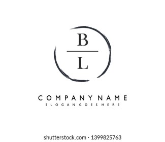 initials letter BL handwriting logo vector template