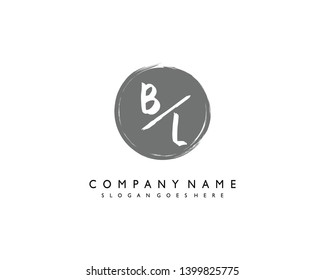 initials letter BL handwriting logo vector template