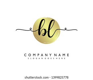 initials letter BL handwriting logo vector template