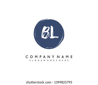 initials letter BL handwriting logo vector template