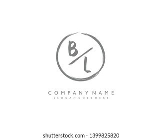 initials letter BL handwriting logo vector template