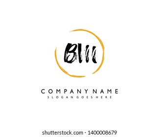 initials letter BM handwriting logo vector template