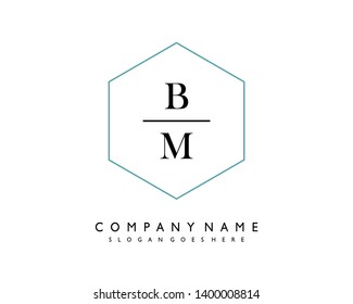 initials letter BM handwriting logo vector template
