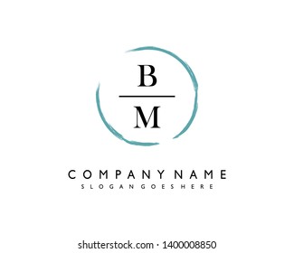 initials letter BM handwriting logo vector template