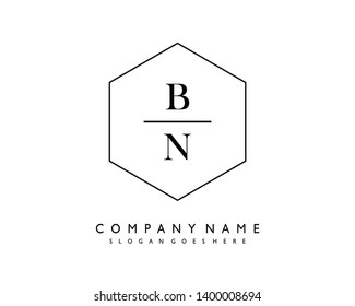 initials letter BN handwriting logo vector template