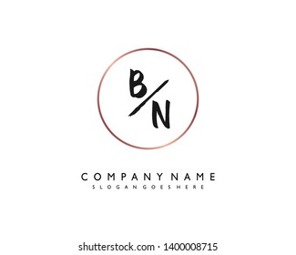 initials letter BN handwriting logo vector template
