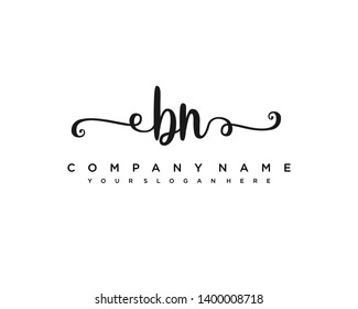 initials letter BN handwriting logo vector template