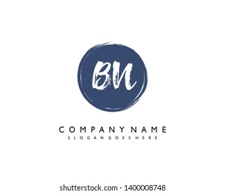initials letter BN handwriting logo vector template