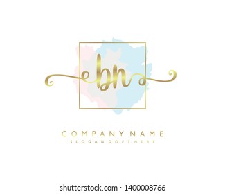initials letter BN handwriting logo vector template