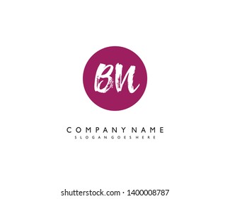 initials letter BN handwriting logo vector template