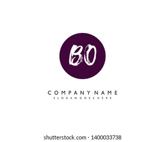 initials letter BO handwriting logo vector template