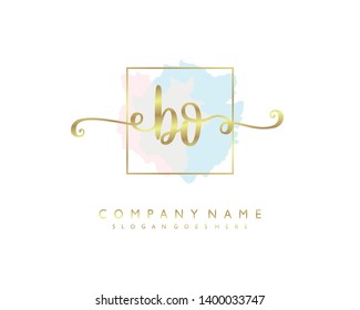 initials letter BO handwriting logo vector template