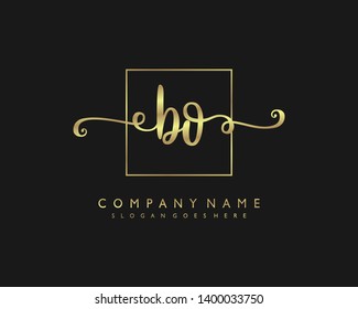 initials letter BO handwriting logo vector template