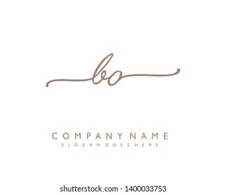 initials letter BO handwriting logo vector template
