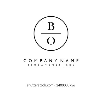 initials letter BO handwriting logo vector template