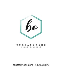 initials letter BO handwriting logo vector template
