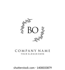 initials letter BO handwriting logo vector template