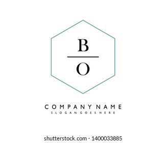 initials letter BO handwriting logo vector template