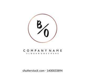 initials letter BO handwriting logo vector template