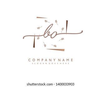 initials letter BO handwriting logo vector template