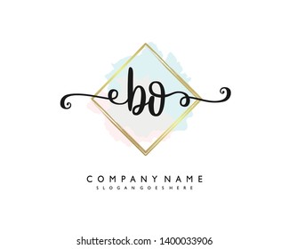 initials letter BO handwriting logo vector template