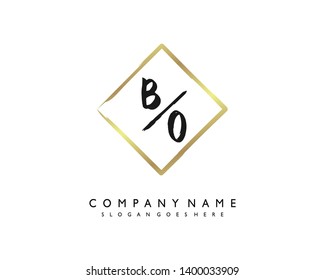 initials letter BO handwriting logo vector template