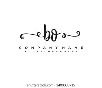 initials letter BO handwriting logo vector template