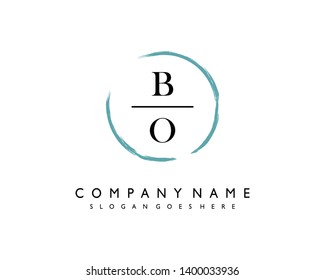 initials letter BO handwriting logo vector template