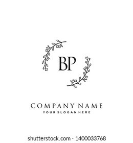 initials letter BP handwriting logo vector template