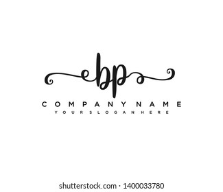 initials letter BP handwriting logo vector template