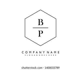initials letter BP handwriting logo vector template
