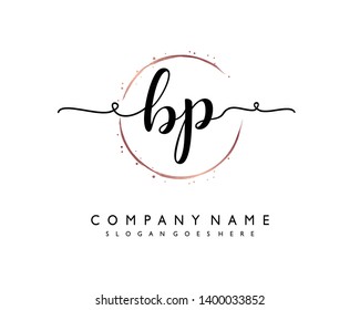 initials letter BP handwriting logo vector template
