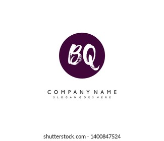 initials letter BQ handwriting logo vector template