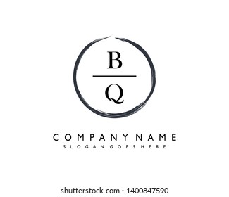 initials letter BQ handwriting logo vector template