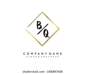 initials letter BQ handwriting logo vector template